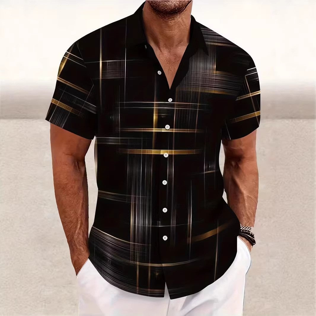 Slim Fit Men Shirt Casual Summer Short Sleeve