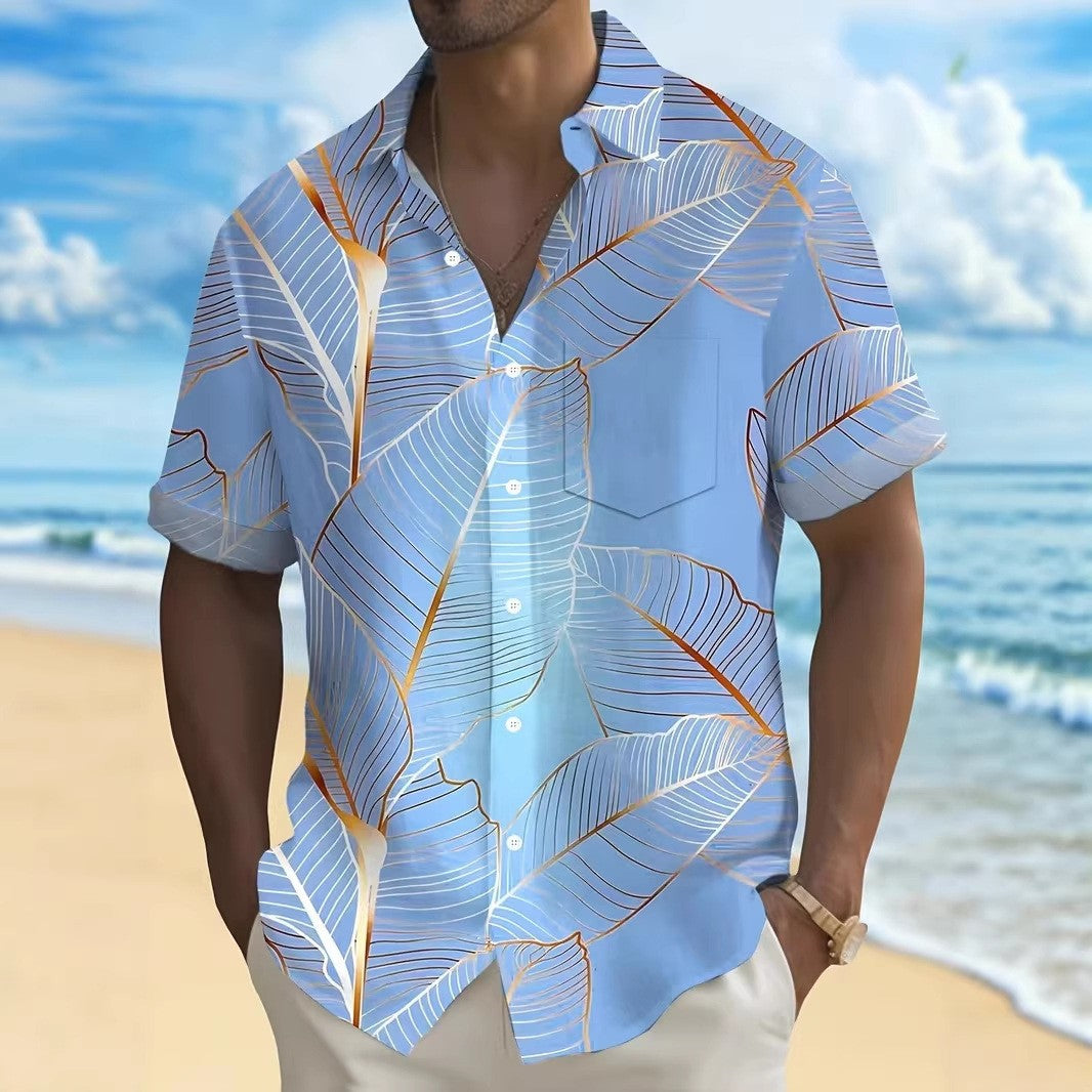 Slim Fit Men Shirt Casual Summer Short Sleeve