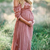 Boho Chic Maternity Dress with Boat Neck - Elora