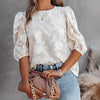 Blouse Women Regular Fit Casual Elegant Puff Sleeves
