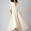 A-Line Midi Dress Women Fitted Casual Elegant