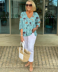 Floral Top Women Relaxed Fit Casual Summer