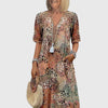 Floral Midi Dress Women Regular Fit Casual Elegant