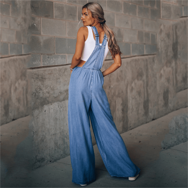 Wide-Leg Jumpsuit Women Relaxed Fit Casual