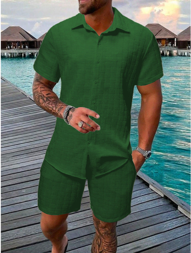 Two-Piece Set Men Relaxed Fit Casual Summer