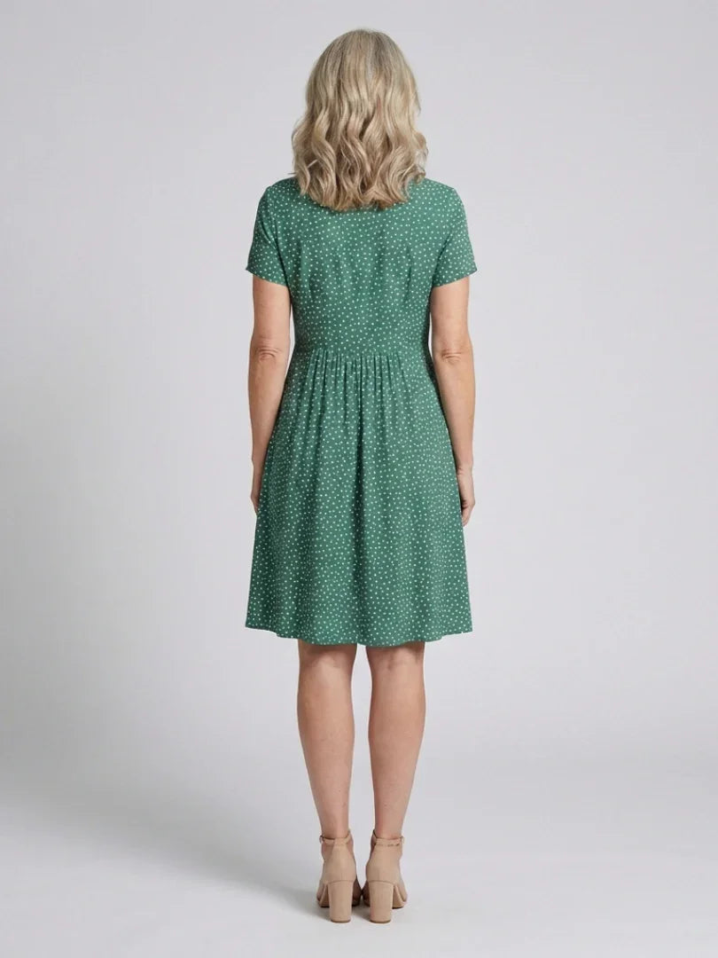 Midi Dress Women Relaxed Fit Casual Summer Polka Dot