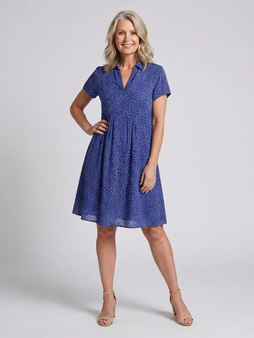 Midi Dress Women Relaxed Fit Casual Summer Polka Dot