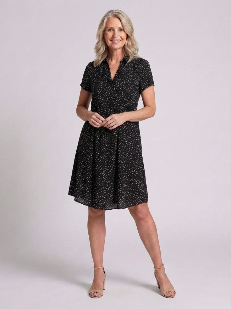 Midi Dress Women Relaxed Fit Casual Summer Polka Dot