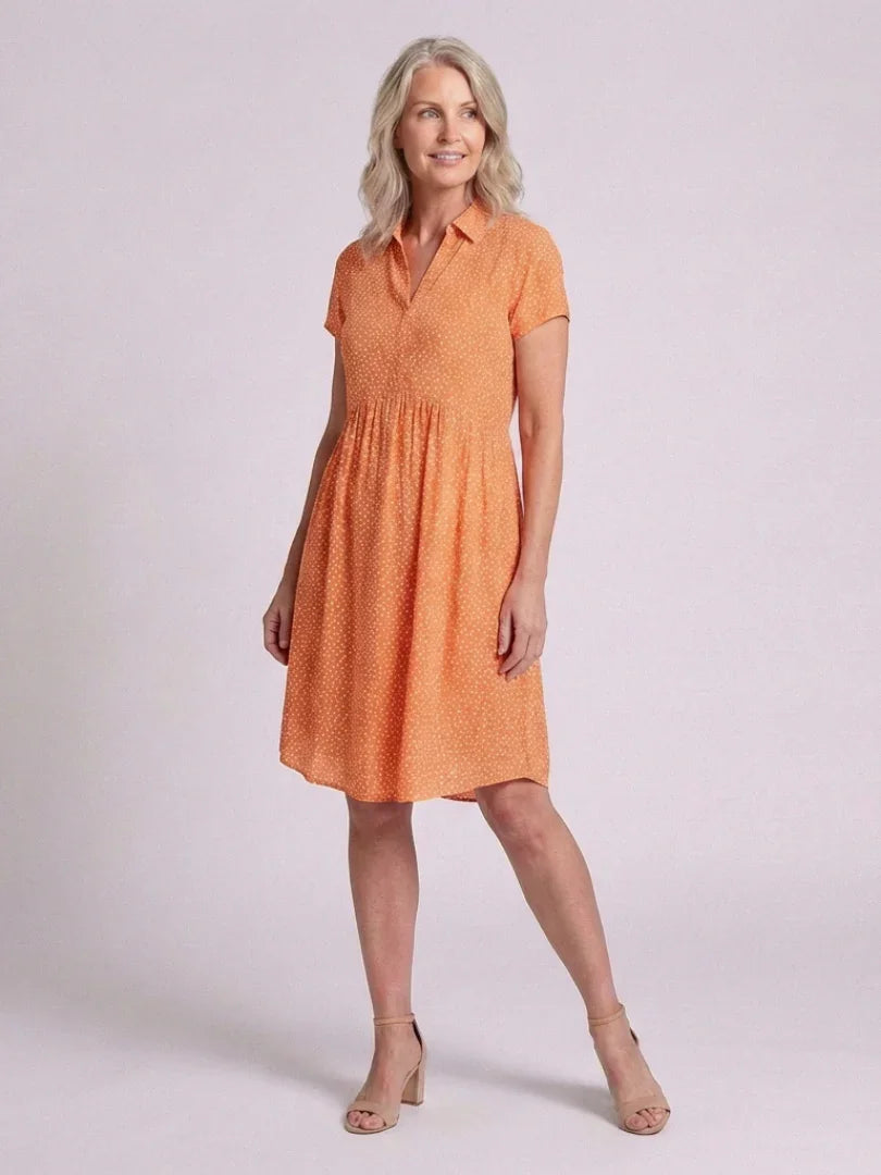 Midi Dress Women Relaxed Fit Casual Summer Polka Dot
