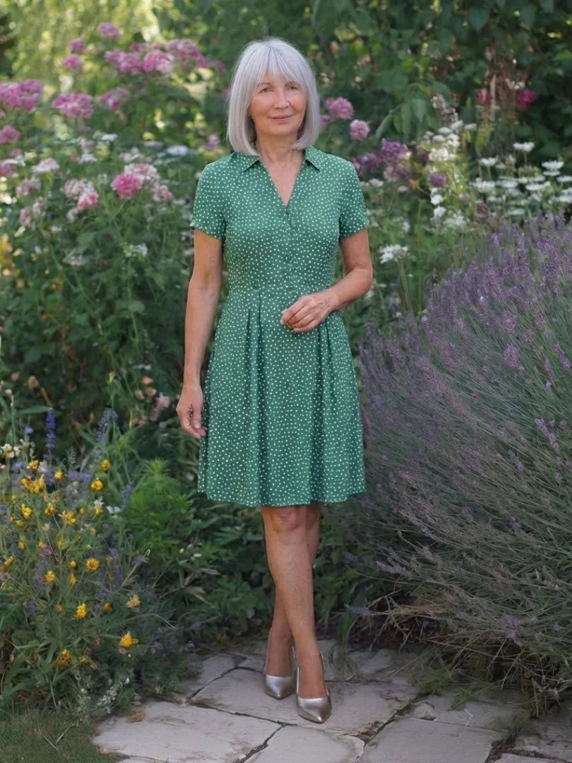 Midi Dress Women Relaxed Fit Casual Summer Polka Dot