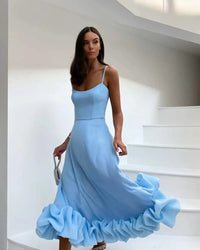 Midi Evening Dress Women Slim Fit Casual Elegant