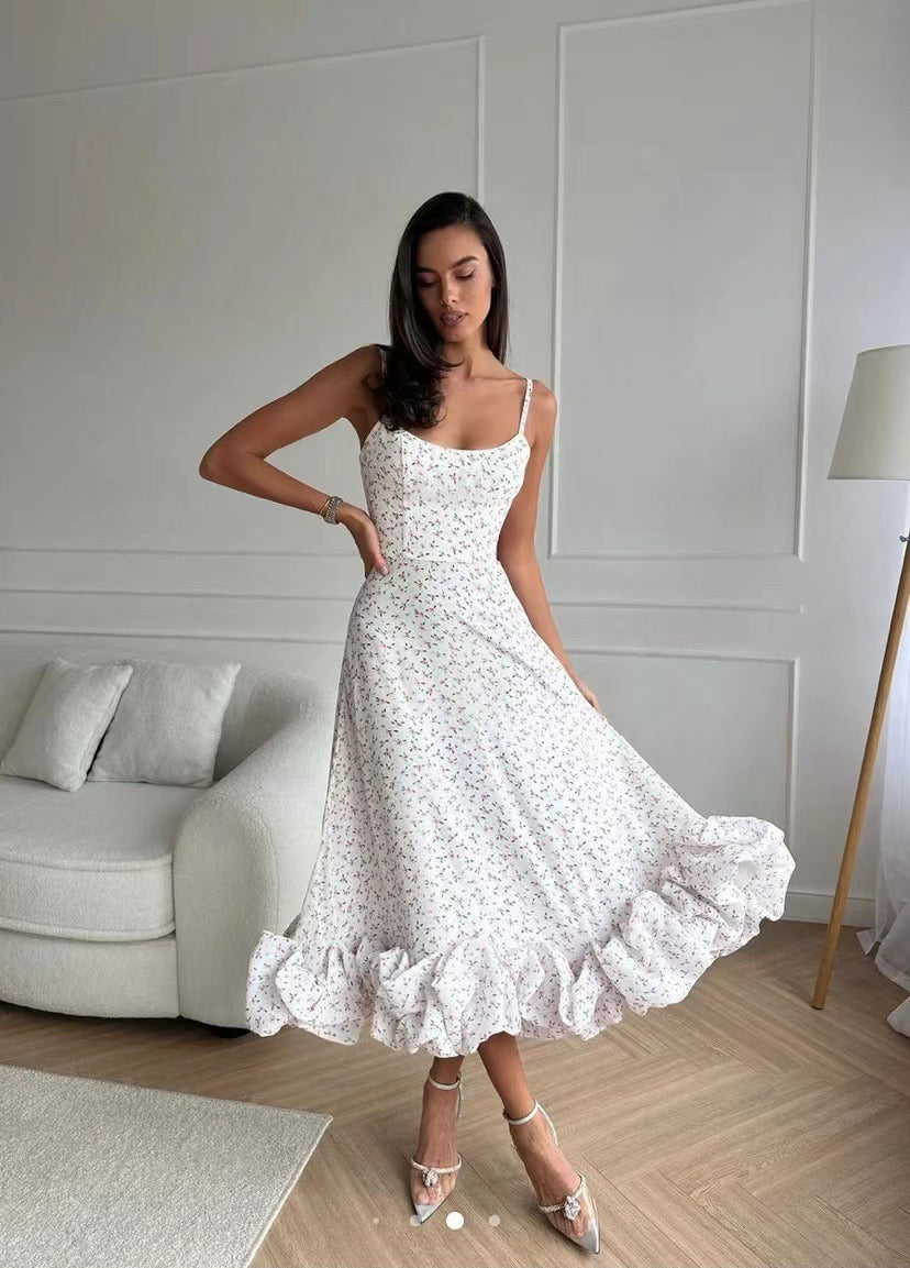 Midi Evening Dress Women Slim Fit Casual Elegant