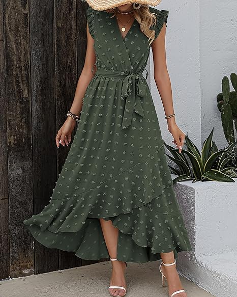Pleated Dress Women Regular Fit Business Casual Elegant