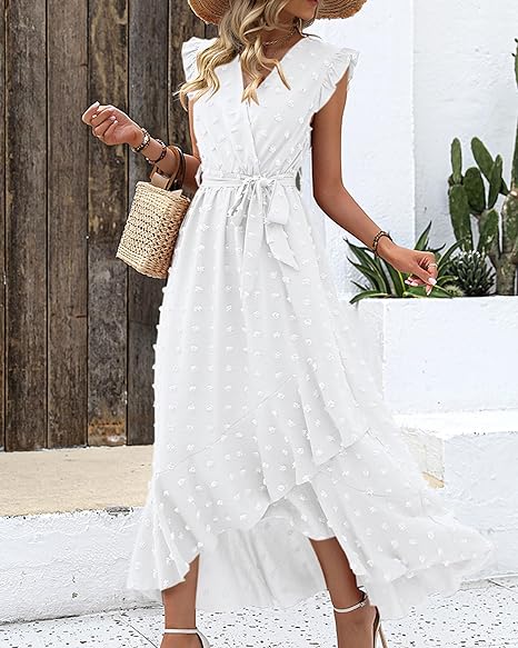 Pleated Dress Women Regular Fit Business Casual Elegant