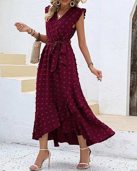 Pleated Dress Women Regular Fit Business Casual Elegant