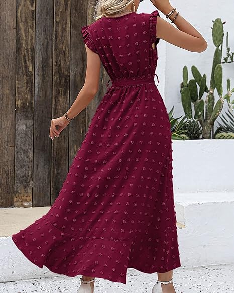 Pleated Dress Women Regular Fit Business Casual Elegant