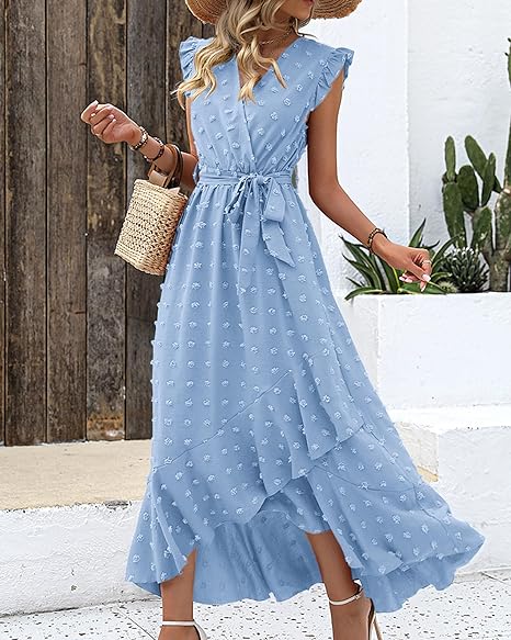 Pleated Dress Women Regular Fit Business Casual Elegant