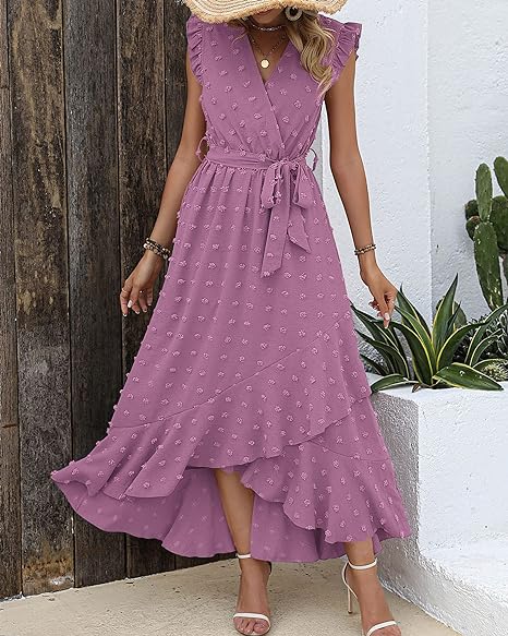 Pleated Dress Women Regular Fit Business Casual Elegant