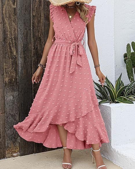 Pleated Dress Women Regular Fit Business Casual Elegant