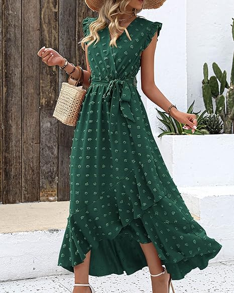 Pleated Dress Women Regular Fit Business Casual Elegant