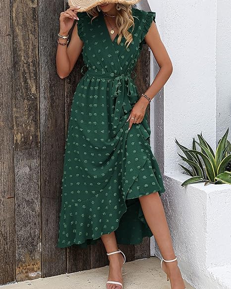Pleated Dress Women Regular Fit Business Casual Elegant