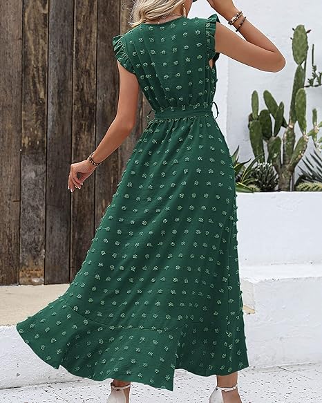 Pleated Dress Women Regular Fit Business Casual Elegant