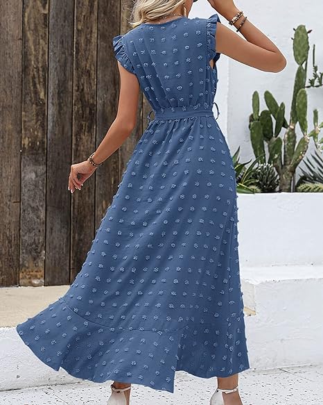 Pleated Dress Women Regular Fit Business Casual Elegant