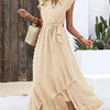 Pleated Dress Women Regular Fit Business Casual Elegant