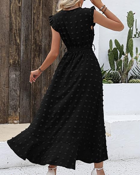 Pleated Dress Women Regular Fit Business Casual Elegant