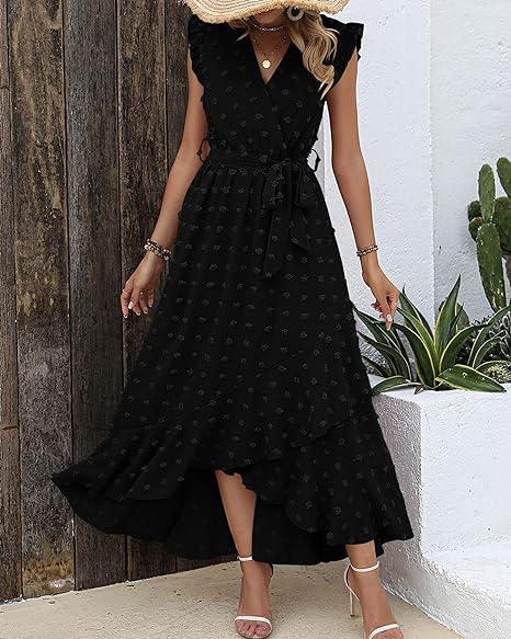 Pleated Dress Women Regular Fit Business Casual Elegant