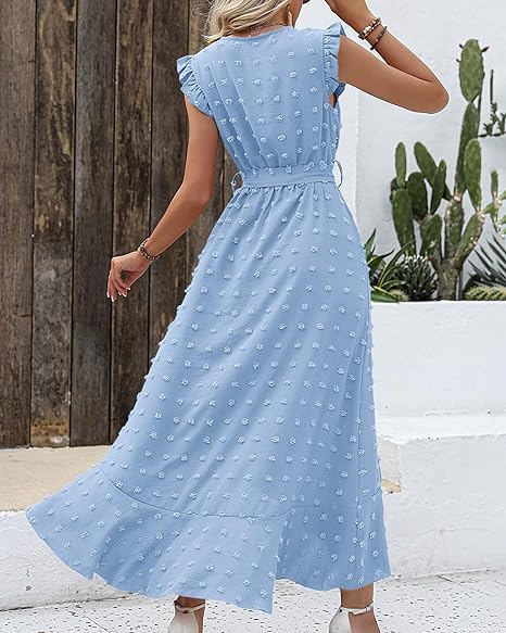 Pleated Dress Women Regular Fit Business Casual Elegant