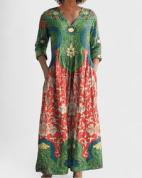 Maxi Dress Women Regular Fit Casual Vintage Floral