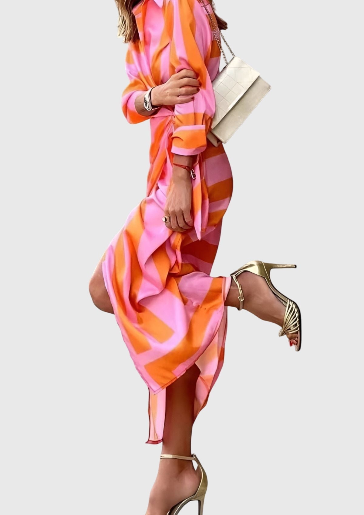 Wrap Dress Women Regular Fit Casual Elegant Print