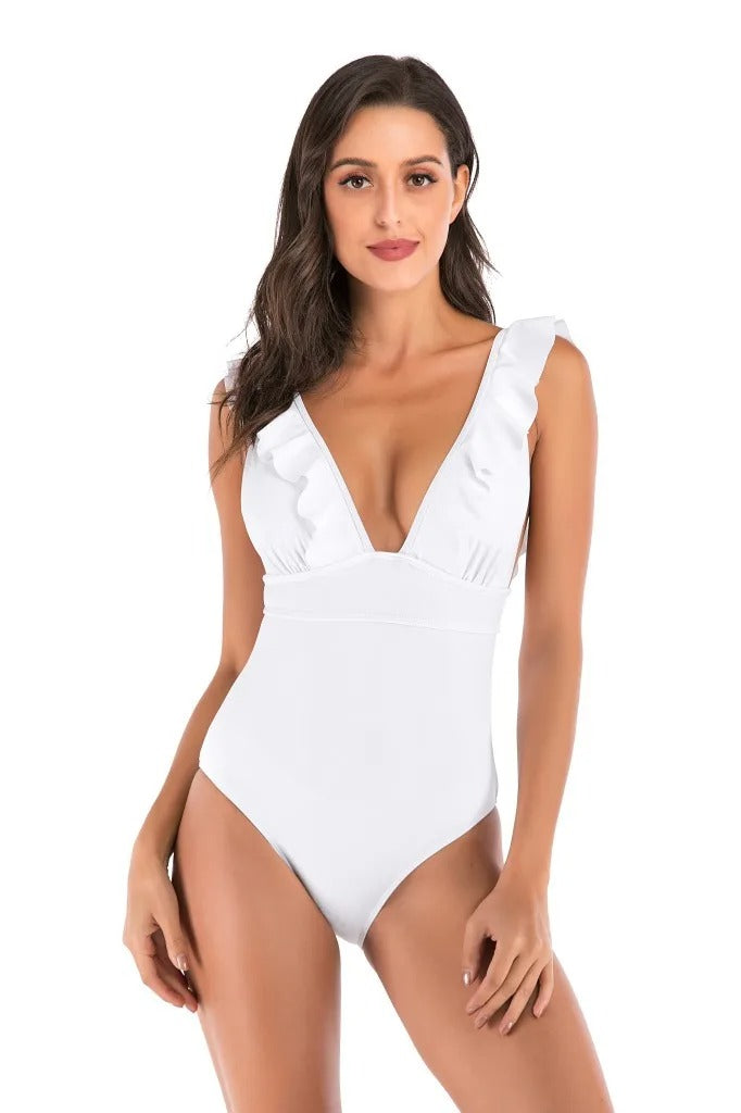 Ruffled One-Piece Women Flattering Fit Leisure Summer