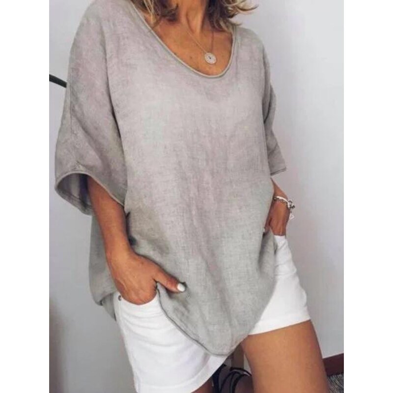 Oversized Linen Women's T-Shirt – Elin
