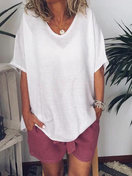 Oversized Linen Women's T-Shirt – Elin