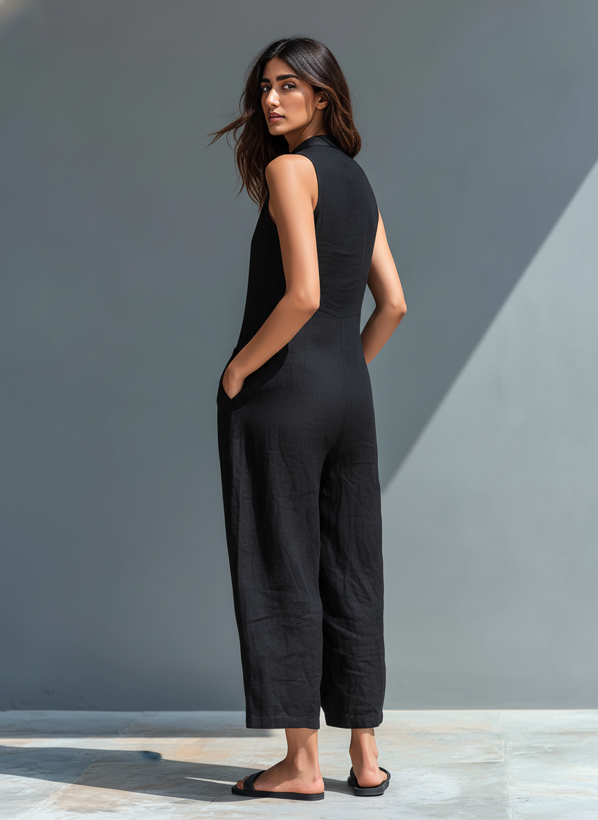 Sleeveless Wide Leg Jumpsuit Women Relaxed Fit Casual Summer