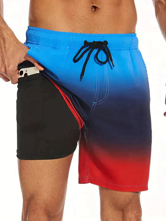 Swim Shorts Men Regular Fit Casual Summer Tropical Print