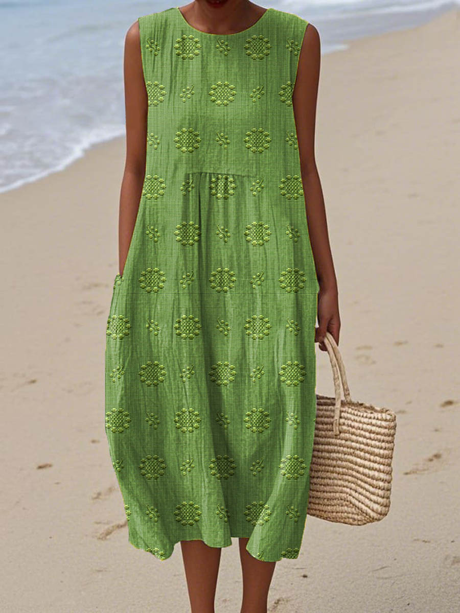 Sleeveless Dress Women Relaxed Fit Casual with Pockets