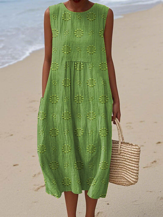 Sleeveless Dress Women Relaxed Fit Casual with Pockets