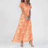 Midi Dress Women Regular Fit Casual Floral