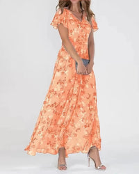 Midi Dress Women Regular Fit Casual Floral