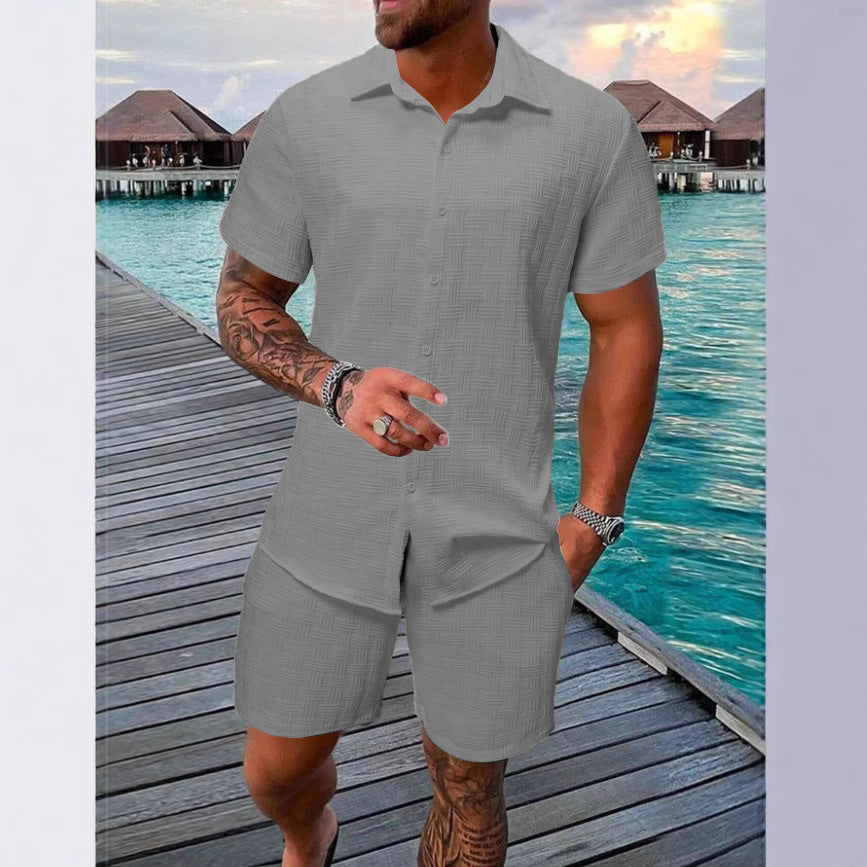 Two-Piece Set Men Relaxed Fit Casual Summer