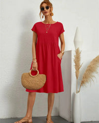 Midi Dress Women Regular Fit Casual Summer