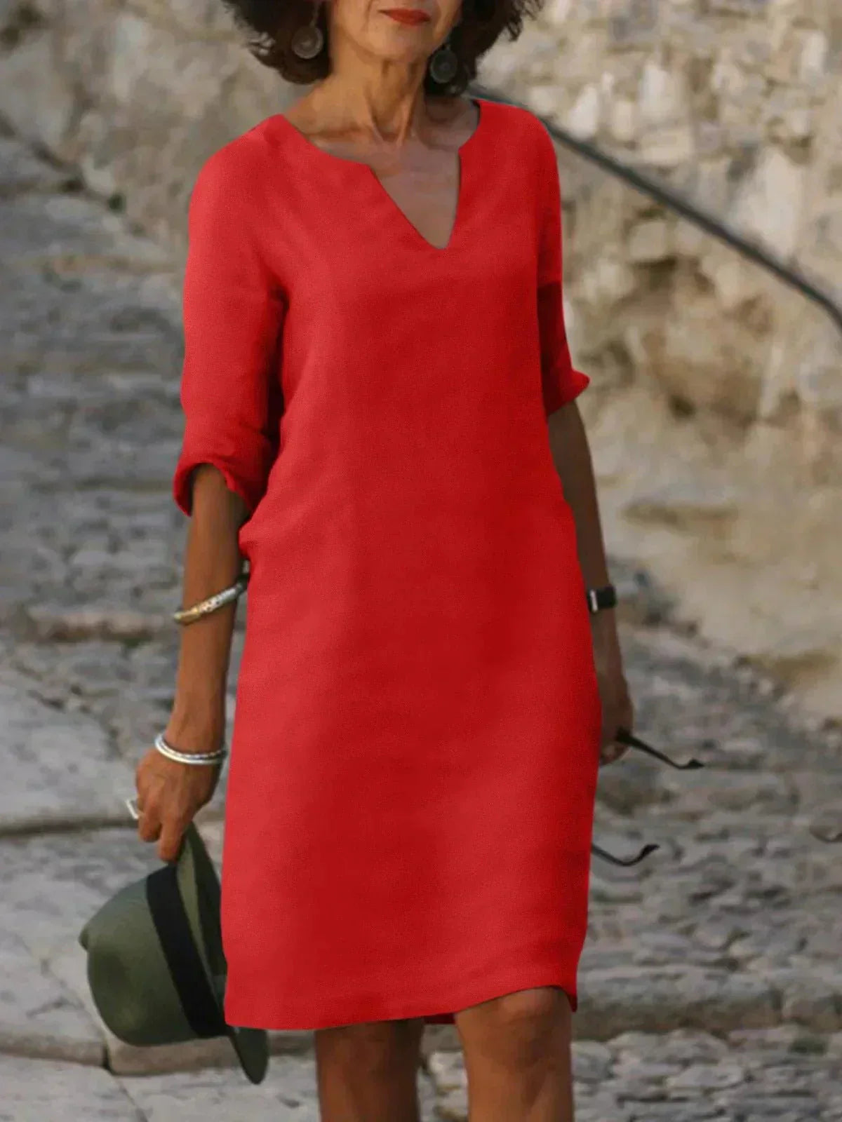Midi Dress Women Regular Fit Casual Summer Elegant