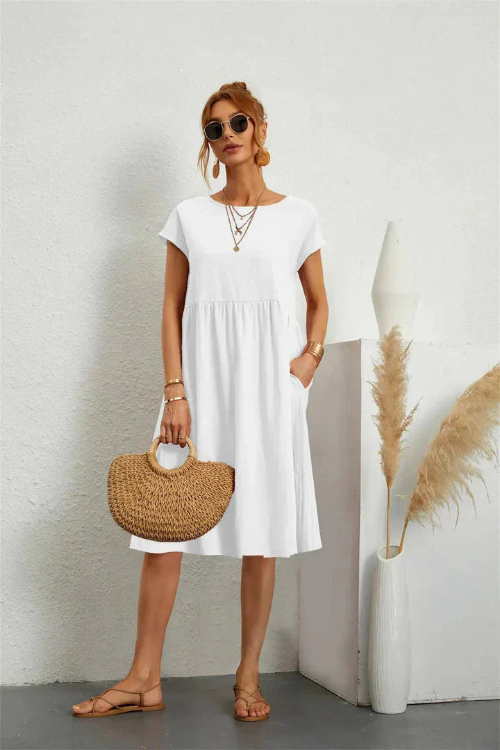 Midi Dress Women Regular Fit Casual Summer