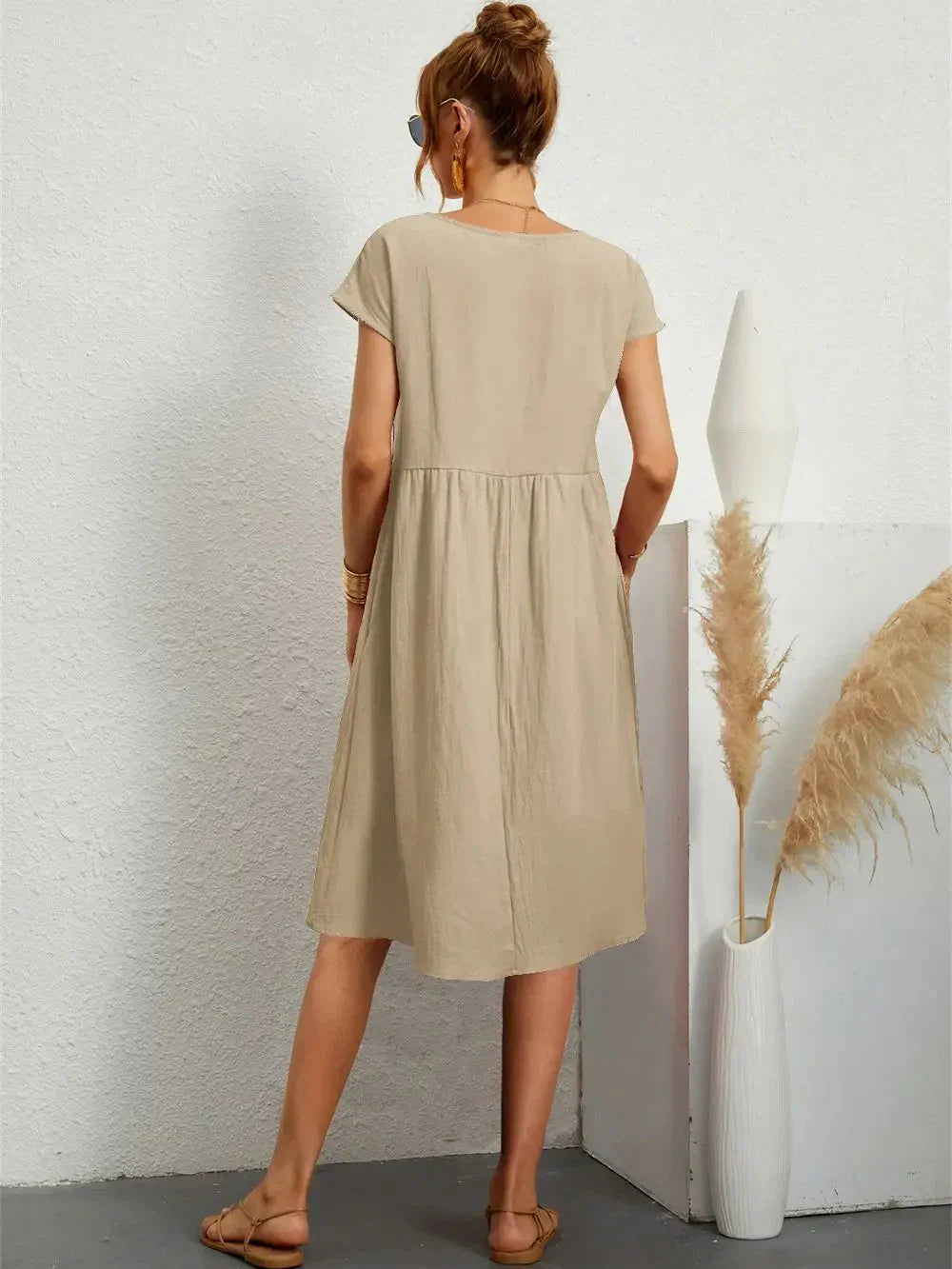 Midi Dress Women Regular Fit Casual Summer