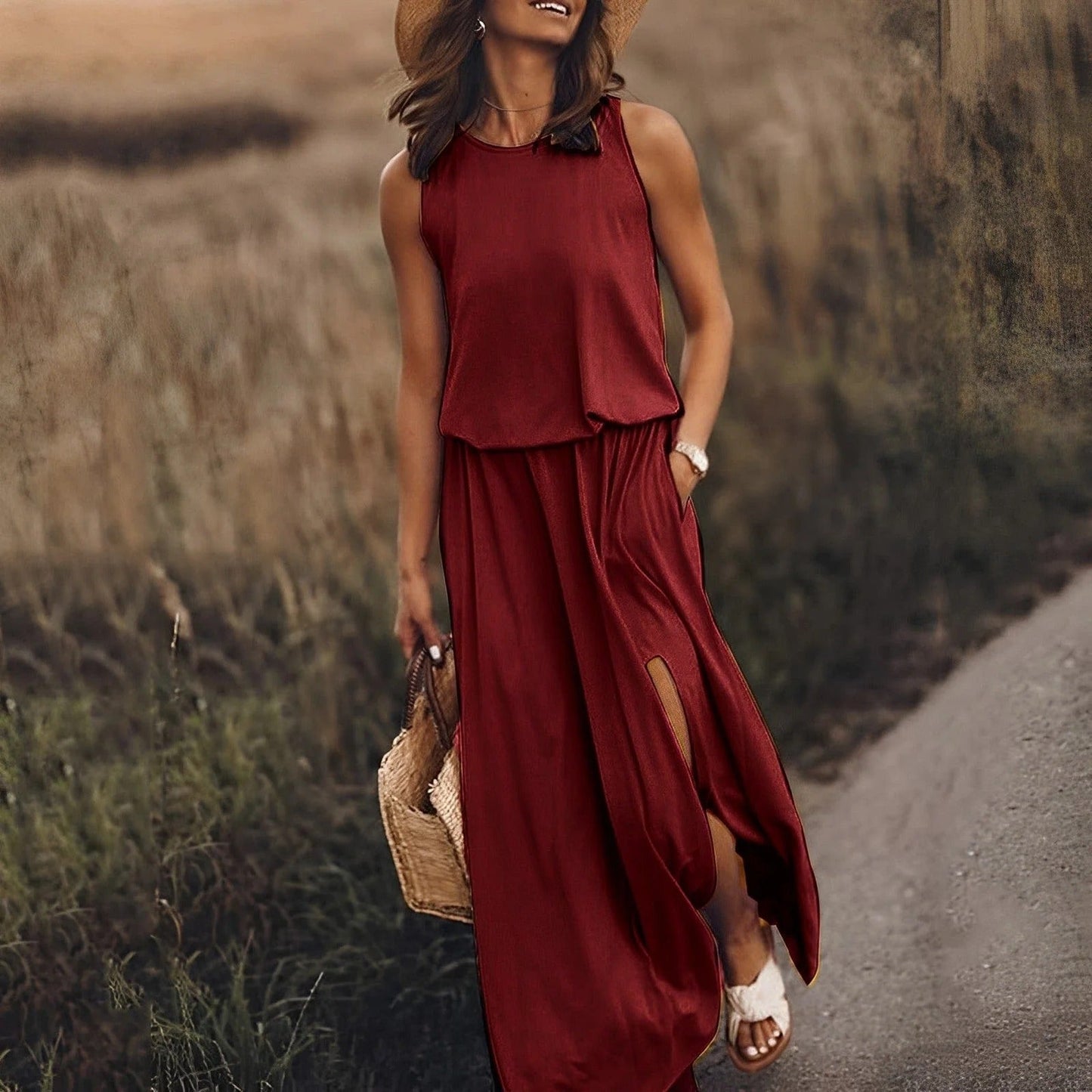 Summer Maxi Dress Women Regular Fit Casual