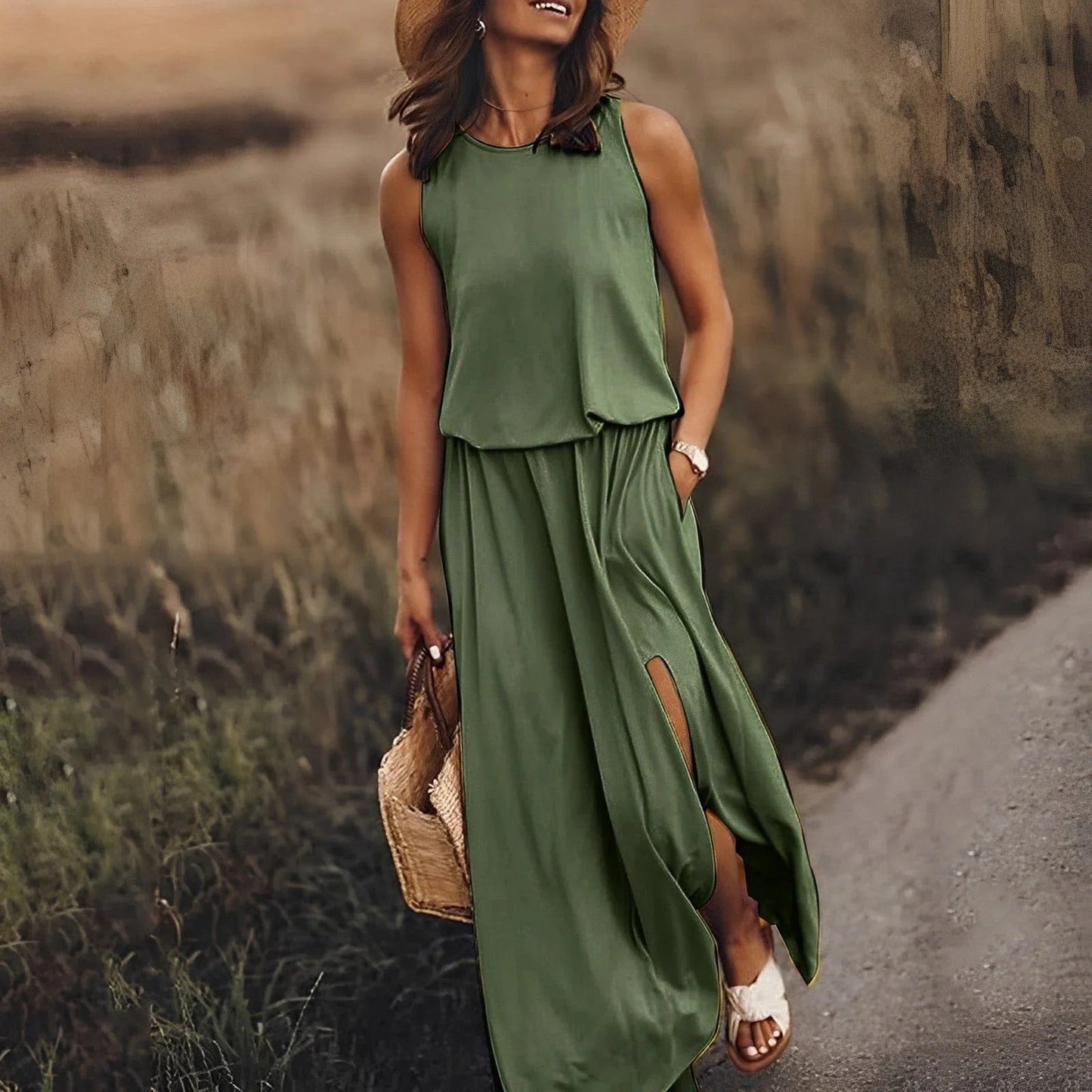 Summer Maxi Dress Women Regular Fit Casual