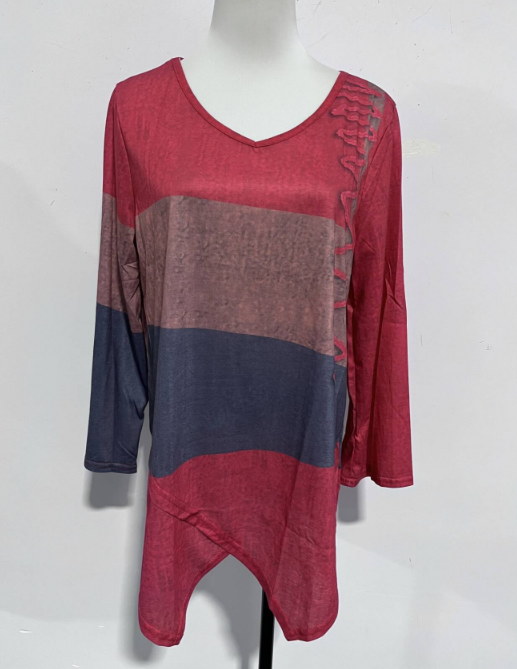 Tri-Color Shirt Women Regular Fit Casual Summer
